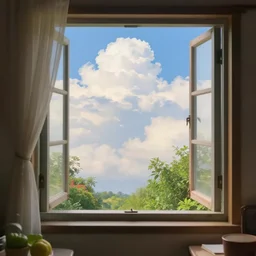 heaven view from the interior of my cozy house from a cozy window frame fantasy pixiv scenery art inspired by magical fantasy