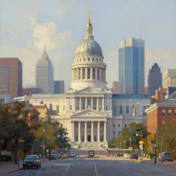 city of boston, painted by rembrandt, digital painting, 4 k