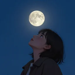 raising my head, i see the moon so bright ; withdrawing my eyes, my nostalgia comes around, artstation,