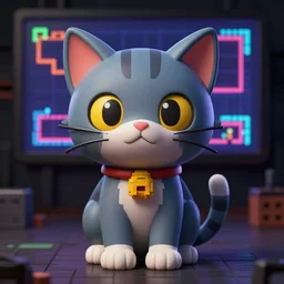 cat gameplay still frame, 3 d print, 4 colors, pixel art, retro, splash screen, level design, high contrast, background, deep focus, highly detailed, dramatic lighting, digital painting, artstation, concept art, matte, greg rutkowski, moebius, illustration.