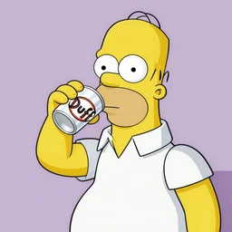 homer simpson drinking duff, detailed caricarture by jan op de beeck