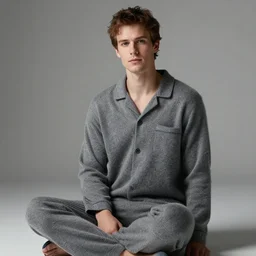 richard iv the roman king, real human wearing cashmere pyjama, soft studio lighting, sigma lens photo,