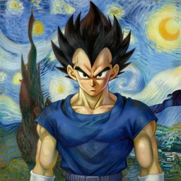 formal portrait of vegeta, realistic, detailed, artstation, digital painting by vincent van gogh, by eugene de blaas, by francois - leon benouville