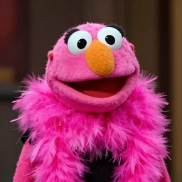 hot pink feather boa muppet