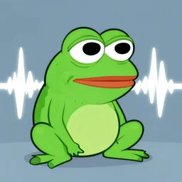 stylized pepe the frog illustration, sound wave, perception, sensory information, tatsuro kiuchi, victo ngai, kilian eng, hiroshi nagai, minimalist, vector art, popular on behance, black and white