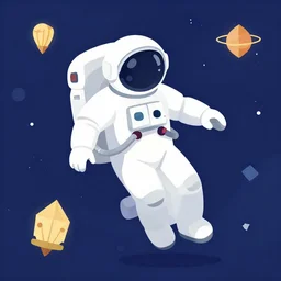 an astronaut floating in space. clean cel shaded vector art. shutterstock. behance hd by lois van baarle, artgerm, helen huang, by makoto shinkai and ilya kuvshinov, rossdraws, illustration, art by ilya kuvshinov