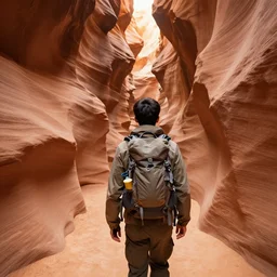 backpacking through slot canyons by hokusai