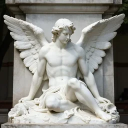 male fallen angel monument