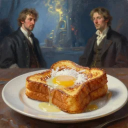 french toast made by ivan aivazovsky, peter mohrbacher, greg rutkowski volumetric light effect broad light oil painting painting fantasy art style sci - fi art style realism premium prints available artwork unreal engine