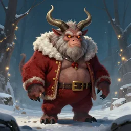 christmas monster krampus, fantasy digital art by John Howe