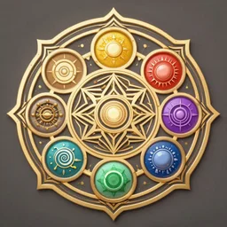 Mandala of the four elements, digital art.