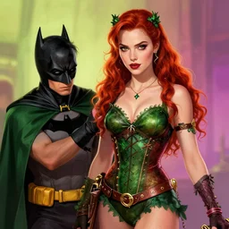 A beautiful portrait of a Daria Strokous as Poison Ivy punishing Robin from Batman movie, digital art by Eugene de Blaas and Ross Tran, vibrant color scheme, highly detailed, in the style of romanticism, cinematic, artstation, Greg rutkowski