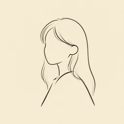 beautiful minimalistic oneline drawing of girl