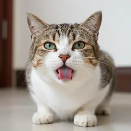 a cat licking its butthole in a hurry