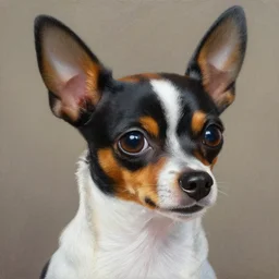 detailed painting of a min pin dog by tim shumate
