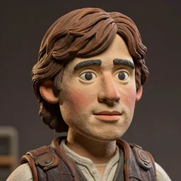 real luke skywalker mark hamilton caricature!! clay! close detailed sculpted head , style: claymation puppet kids clay , by guldies