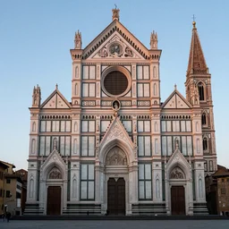santa maria novella church in florence at dawn painted by tom lovell