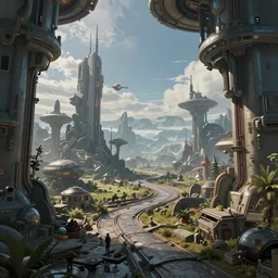 random science fiction landscape, artstation, high details