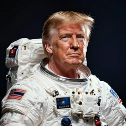 dramatic poster of donald trump as astronaut hero by norman rockwell, high res, rim lighting