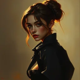 a high fashion model studio backlit portrait of sombre anime girl, painting by gaston bussiere, craig mullins, j. c. leyendecker