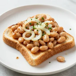 beans on toast with shallots