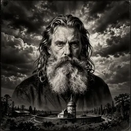 wet plate photography, karl urban long beard, beksinski
