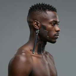 black male cyborg profile body modifications hd greg rutkowski