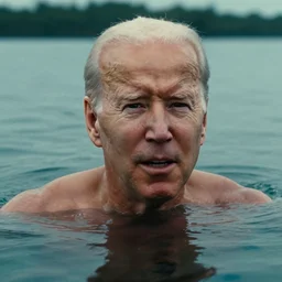 film still, close up, joe biden rising out of water like in apocalypse now, 2 6 mm,