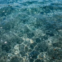 an ocean of glass caustics, realistic, photorealistic