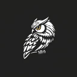 vector owl profile line logo