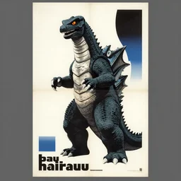 Bauhaus posters for kaiju film. Screen printed, silkscreen, paper texture. 1968