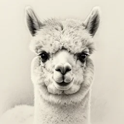 portrait of alpaca with fantastic 5 ( ( ( eyes ) ) ) in crisp detail, pencil drawing
