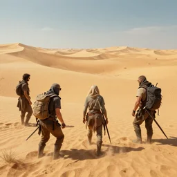 scavengers in a desert, artstation, cgsociety