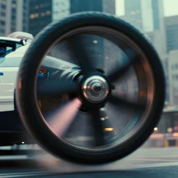 film still from blade runner, closeup of a hover police car spinner flying through the city, global illumination, volumetric lighting
