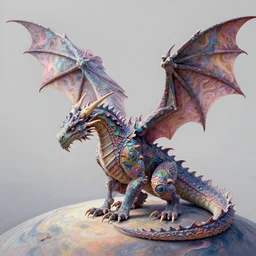 intricate highly detailed the dragon is on lonely planet, full body portrait, high resolution uhd hyper realistic hyperdetailed 8 k pastel paint pour by peter mohrbacher