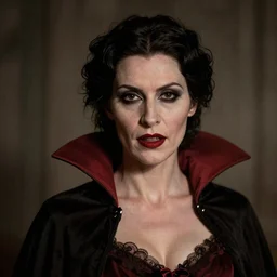 portrait of a lady vampire, 35mm, 1920', depth of field, ominous, sharp, highly detailed, photorealistic, realistic, unreal 5, high definition, 8k, deviantart, donato giancola, irwin penn, Alphonse Mucha