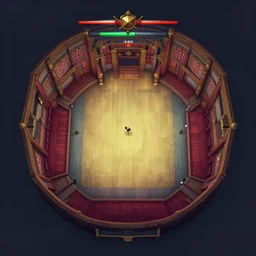 team deathmatch loading screen a level design schematic of a theatre, top down, in game, unreal engine 5, orthographic, colored
