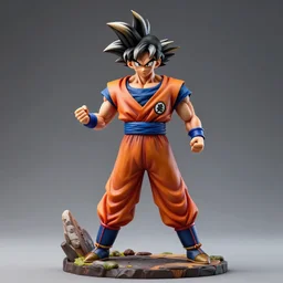 hyperrealistic sculpture of goku