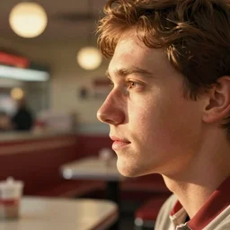 closeup profile portrait of a 1 9 5 0 s diner, depth of field, detailed and intricate environment, golden hour, 8 k resolution, hyperrealistic, octane render