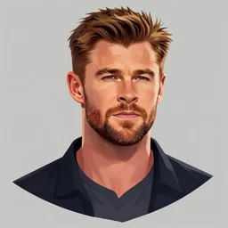concept art of chris hemsworth, vector art, by cristiano siqueira, brush hard, highly detailed, artstation, high quality