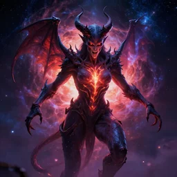 a professional photographic portrait view picture of a cosmic demon in the sky, photographic filter unreal engine 5 realistic hyperdetailed 8 k ultradetail cinematic concept art volumetric lighting, fantasy artwork, very beautiful scenery, very realistic painting effect, hd, hdr, cinematic 4 k wallpaper, 8 k, ultra detailed, high resolution, artstation trending on artstation in the style of albert dros glowing rich colors powerful imagery