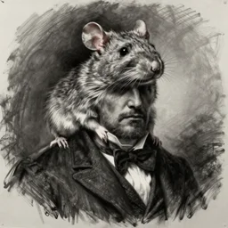 victorian rat man painted with charcoal