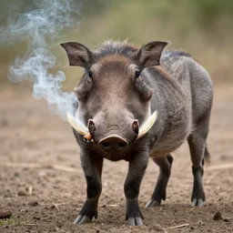 a warthog smoking a cigar