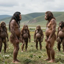 Neanderthal meeting modern human, discovery of extant tribe of Homo neanderthalensis, Caucasus region, award-winning photography