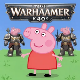 peppa the pig in the warhammer 4 0 k universe, digital art, highly detailed, trending on artstation
