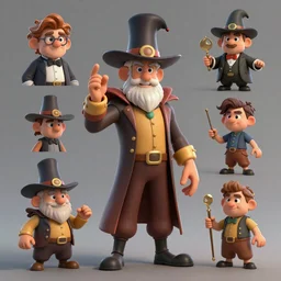 A boss, A magician, character design,  in the style of Rayman legends and michael ancel and  Ruan Jia and Mandy Jurgens and Greg Rutkowski, trending on Artstation, award winning, unreal engine, octane render W 1024