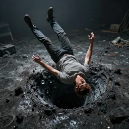spaghettification of a man falling into a black hole, hyper realistic, sharp focus, cinematic lighting, highly detailed, artstation, divine, by gauthier leblanc, kazuya takahashi, huifeng huang