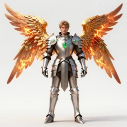 fantasy character portrait, bright armor male human knight with burning!!!!! + angel six + wings, ultra realistic, wide angle, intricate details, emerald artifacts, sharp focus, highly detailed by ( ( ( peter mohrbacher ) ) ), hajime sorayama, wayne barlowe, boris vallejo, aaron horkey, gaston bussiere, craig mullins