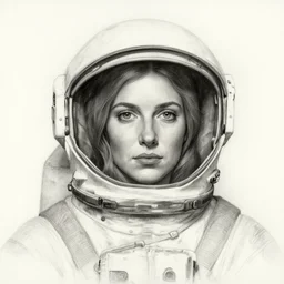 charcoal drawing portrait of a woman with astronaut helmet by jenny saville and edward munch, edward hopper and james gilleard, zdzislaw beksinski, mark ryden, wolfgang lettl highly detailed, hints of yayoi kasuma, detailed, high contrast, enchanting, trending on artstation.