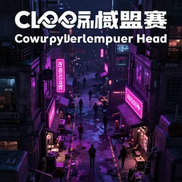 crowded small cyberpunk!! street at night with shops and bars, purple!! and pink neons, shadows, very dark!!, shady characters, dirty, poor, futuristic